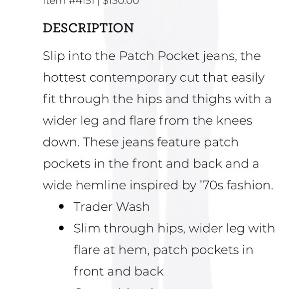 Cabi 4151 Patch Pocket Wide Leg Jeans Womens Cabi Fall ‘21 Sizes 10, 12, 16. - Picture 6 of 10